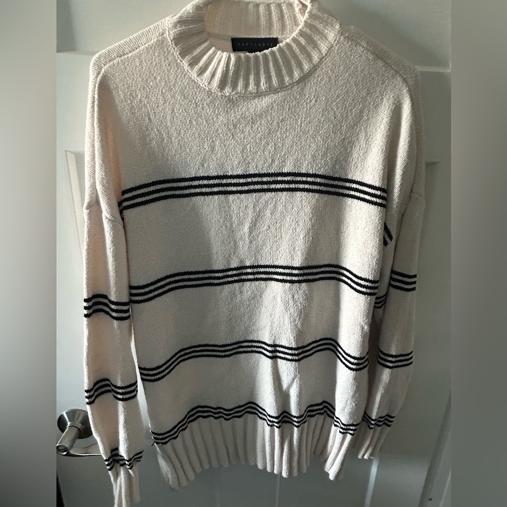 Sanctuary - Striped Cream and Navy Sweater - Size small
